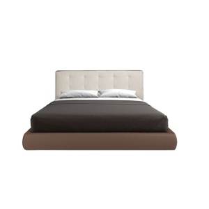 Pat dublu tapitat design LUX Brown, 180x200cm - Img 6