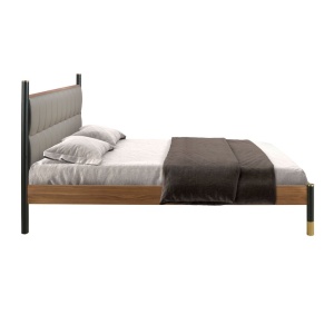 Pat dublu tapitat design LUX Dark grey, 160x200cm - Img 3