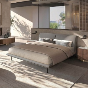Pat dublu tapitat design LUX Dark grey 180x200cm