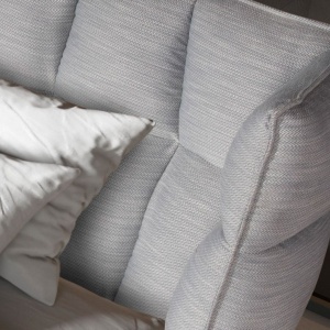 Pat dublu tapitat design LUX Gri-albastrui deschis, 180x200cm - Img 7