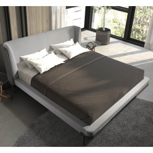 Pat dublu tapitat design LUX Light grey 180x200cm