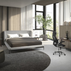 Pat dublu tapitat design LUX Light grey 180x200cm - Img 4