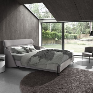 Pat dublu tapitat design LUX Light grey 180x200cm - Img 7