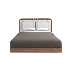 Pat dublu tapitat design LUX Walnut Veneer 160x200cm - Img 4