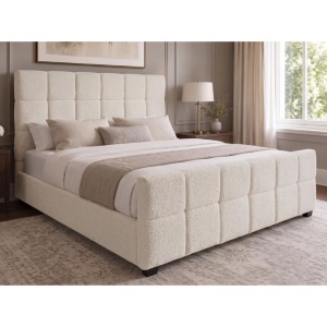 Pat PRESTIGE 140x200cm crem boucle cu spatiu de depozitare