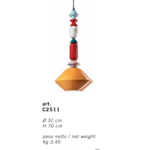 Pendul ceramic design italian realizat manual LARIAT H-70cm 216095 universul-luminii.ro