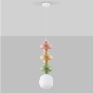 Pendul ceramic design modern CHIC roz/ verde/ galben 232435 universul-luminii.ro