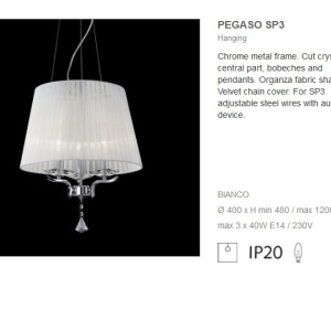 Pendul cristal Venezian diametru 40cm PEGASO SP3 059235 44385 universul-luminii.ro
