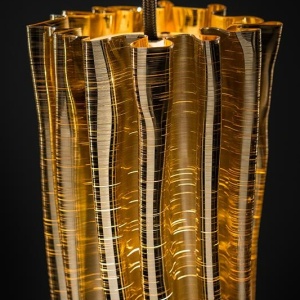 Pendul design Art Deco realizat manual Accordeon Vertical Gold 215135 universul-luminii.ro