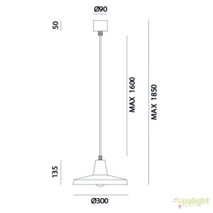 Pendul design minimalist Industrial Style, diam.30cm, Officina 268.01.FF 43915 universul-luminii.ro