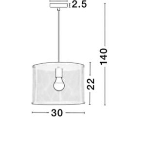 Pendul design modern 30cm Net alb NVL-8809302 - Img 3