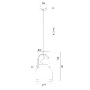 Pendul design modern LOGAN alb 14cm - Img 4