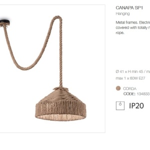 Pendul design rustic CANAPA SP1 134833 - Img 2