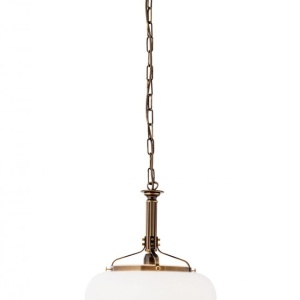 Pendul elegant stil clasic Nostalgie 33cm alama antique/opal mat 98595 universul-luminii.ro