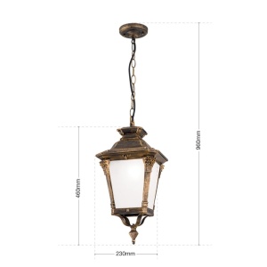Pendul exterior stil clasic IP23 Aiko AL 11-1142/1 Patina OR 181505 universul-luminii.ro