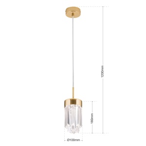 Pendul LED cu cristal K9 design elegant PRISM auriu - Img 9