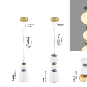 Pendul LED decorativ ceramic maro, albastru, alb, PALO II 168155 universul-luminii.ro