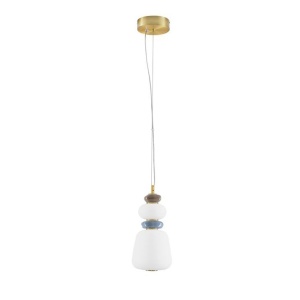 Pendul LED decorativ ceramic maro, albastru, alb, PALO
