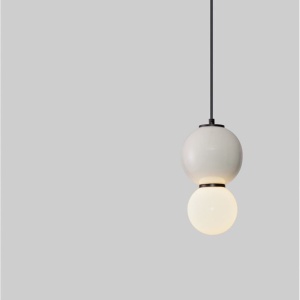 Pendul LED decorativ portelan gri deschis, sticla alb, NOESIS 244995 universul-luminii.ro