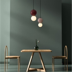 Pendul LED decorativ portelan mocha, sticla alb, NOESIS 168275 universul-luminii.ro