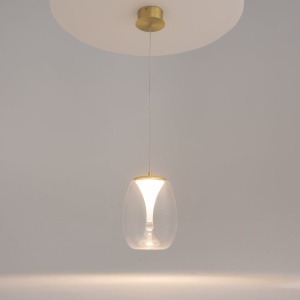 Pendul LED design decorativ Splash auriu/transparent 145095 universul-luminii.ro