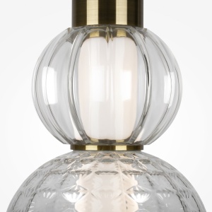 Pendul LED design modern Collar auriu, transparent, alb 174325 universul-luminii.ro