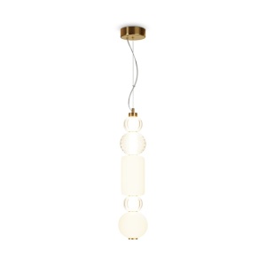 Pendul LED design modern Collar auriu, transparent, alb - Img 2