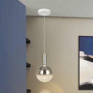 Pendul LED design modern Matices alb/fumuriu - Img 3