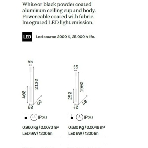 Pendul LED design modern minimalist Tube sp d4 negru 56375 universul-luminii.ro