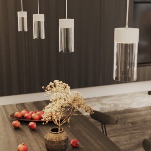 Pendul LED metal alb si sticla Fusion 596365 universul-luminii.ro