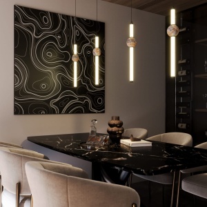 Pendul LED modern, Travertin, Verdes 607825 universul-luminii.ro