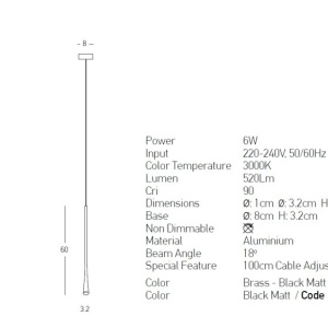 Pendul LED stil minimalist modern Slim negru 153525 universul-luminii.ro