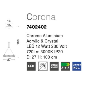 Pendul, Lustra LED design modern Corona NVL-7402402 82795 universul-luminii.ro