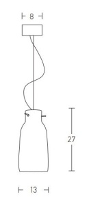 Pendul, Lustra suspendata 1XE27 Indi alb 13cm - Img 2