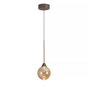 Pendul Opus Lux, Sticla Amber si Metal Bronz, LED CCT
