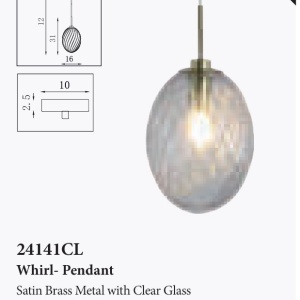 Pendul sticla transparenta Whirl 621385 universul-luminii.ro