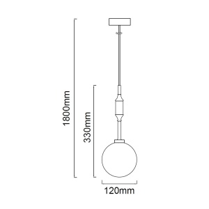 Pendul suspendat din metal auriu 33cm si glob sticla Ero I - Img 5