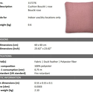 Perna decorativa LUX Boucle L, Boucle rose - Img 4