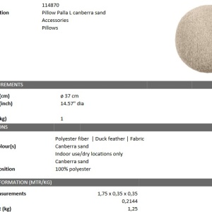Perna decorativa LUX Palla L canberra sand 114870 HZ - Img 3