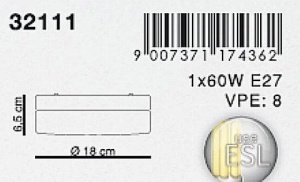 Plafonier baie IP44 Vranos 32111 GL 43315 universul-luminii.ro