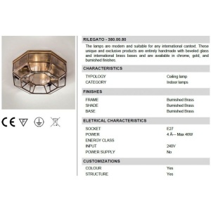 Plafonier design clasic finisaj brunito Il Rilegato 380.00.80 54005 universul-luminii.ro