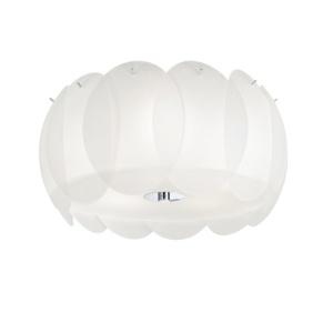 Plafonier modern diametru 40cm, OVALINO PL5 BIANCO 093963