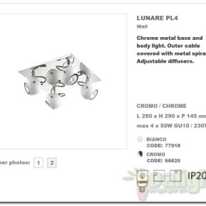 Plafonier reglabil LUNARE PL4 Cromo 066820 47345 universul-luminii.ro