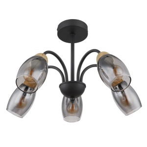 Plafoniera 5L design modern Gerly negru 135165 universul-luminii.ro