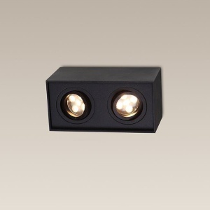 Plafoniera aplicata cu 2 spoturi directionabile, BASIC SQUARE II BK 109995 universul-luminii.ro