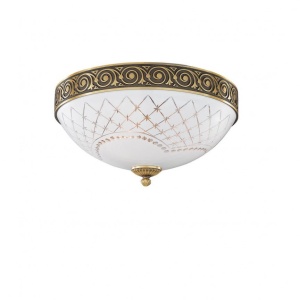 Plafoniera clasic design italian din alama, sticla 7002 RA-PL. 7002/3