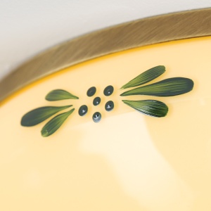 Plafoniera clasica Landhaus 28cm alama satin/ sticla champagne decor verde 200155 universul-luminii.ro