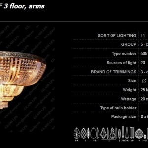 Plafoniera cristal Bohemia, L15 505/20/3; F 3 floor, arms 175555 universul-luminii.ro