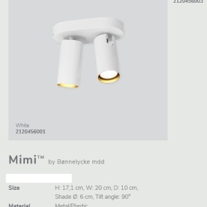 Plafoniera cu 2 spoturi design modern MIMI alb 2120456001 NL 197315 universul-luminii.ro