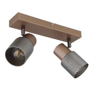 Plafoniera cu 2 Spoturi directionabile metal cafea SATELLA 249725 universul-luminii.ro